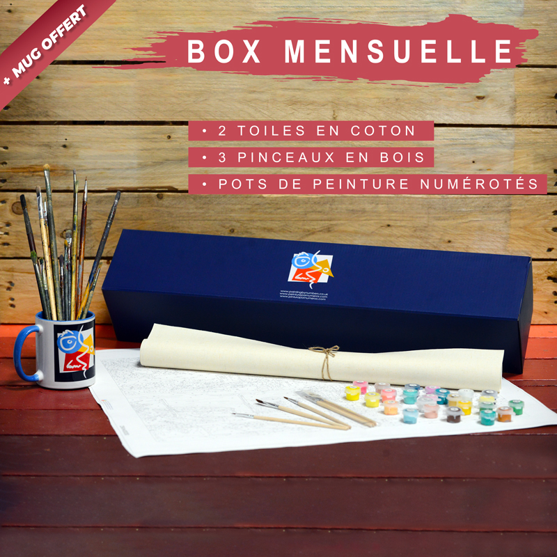 Box Mensuelle 1 An - 2 Kits De Peinture Par Numros Indits